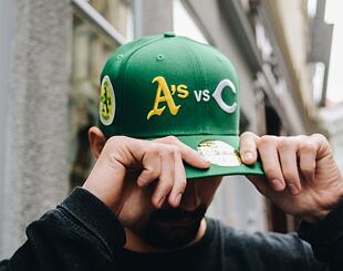 Kšiltovka New Era 59FIFTY 1972 World Series Oakland Athletics VS Cincinnati Reds Fitted Kelly Green