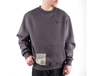 Mikina Karl Kani Chest Signature Kaniverse Destroyed OS Crew Anthracite