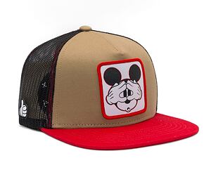 Kšiltovka Capslab Mickey Mouse - Scary Mickey Mouse Flat v.2 Trucker Brown / Red