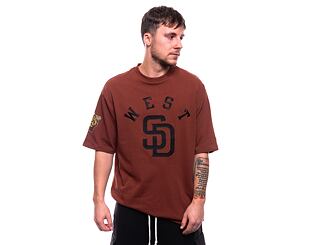 Triko New Era MLB Team Patch Oversized Tee San Diego Padres Cooperstown Brown / Black