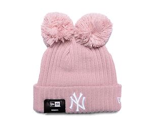 Dámský kulich New Era MLB Womens Double Pom Beanie New York Yankees Pink Rouge / Pink Rouge