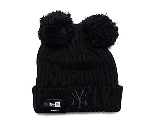 Dámský kulich New Era MLB Womens Double Pom Beanie New York Yankees Black / Black