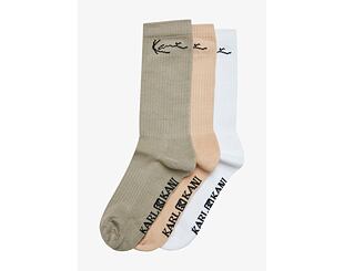 Ponožky Karl Kani KK Signature 3 Pack Socks dusty green/sand/white