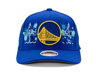 Kšiltovka Adam Wave - Custom NBA Paint the Bridge - Golden State Warriors - Blue / Gold