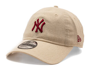 Kšiltovka New Era - MLB Linen 9TWENTY - NY Yankees - Stone / Cherry