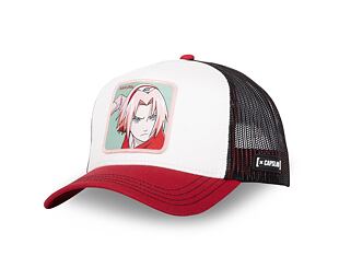 Kšiltovka Capslab Trucker - Naruto Sakura - White/Red