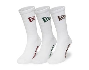 Ponožky New Era - Flag Crew Socks 3pk - White