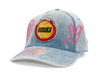 Kšiltovka Mitchell & Ness - Painted Love - NBA - Houston Rockets - Light Blue