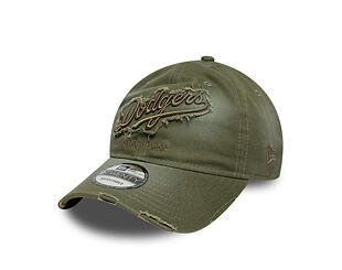 Kšiltovka New Era - MLB Distressed Wordmark 9TWENTY - LA Dodgers - New Olive