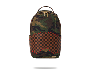 Batoh Sprayground Shark Shape Checkered Camo / Brown Backpack