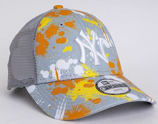 Dětská kšiltovka New Era 9FORTY Kids Trucker MLB Print New York Yankees Strapback Dolphin Gray/Optic