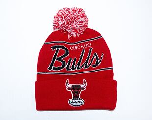 Kulich Mitchell & Ness SCRIPT POM BEANIE HWC Chicago Bulls Red