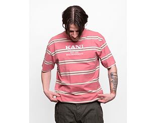 Triko Karl Kani Retro Stripe Tee rose/brown/light sand