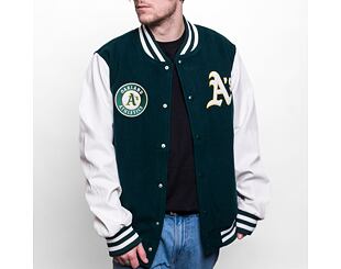 Bunda New Era Heritage Varsity Jacket Oakland Athletics Dark Green / Off White