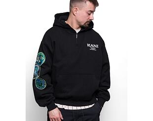 Mikina Karl Kani Chest Retro OS Half Zip Hoodie black