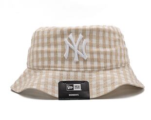 Dámský klobouk New Era MLB Womens Gingham Tapered Bucket New York Yankees Stone