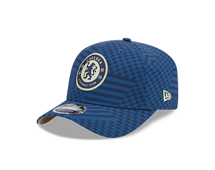 Kšiltovka New Era 9FIFTY Stretch-Snap All Over Print Checkered Chelsea FC Lion Crest Navy