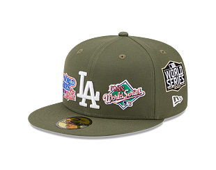 Kšiltovka New Era 59FIFTY MLB 5 Olive WS Los Angeles Dodgers New Olive / White