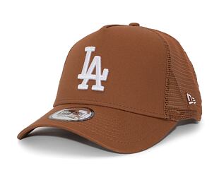 Kšiltovka New Era 9FORTY A-Frame Trucker MLB League Essential Los Angeles Dodgers Caramel Brown / Wh