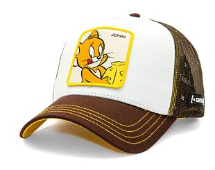 Kšiltovka Capslab Tom and Jerry Trucker - Cheesy Jerry - White / Yellow / Brown