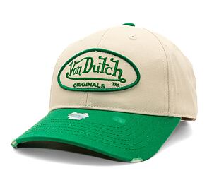 Kšiltovka Von Dutch Db Denver - Cotton Twill Dadcap - Cream/Green
