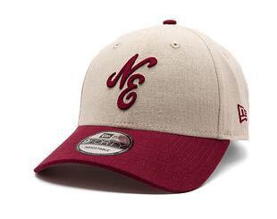 Kšiltovka New Era - Branded Linen 9FORTY - Stone / Cherry
