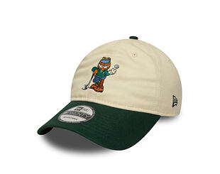 Kšiltovka New Era - Garfield at Golf Course 9TWENTY - Cream / Dark Green