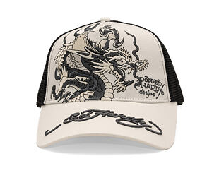 Kšiltovka Ed Hardy - Mono Giant Dragon Twill Front Mesh Trucker - White/Black