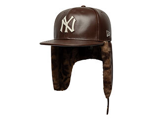Kšiltovka New Era - MLB IMAGE DROP Leather Dog-Ear 59FIFTY - NY Yankees - Deep Auburn