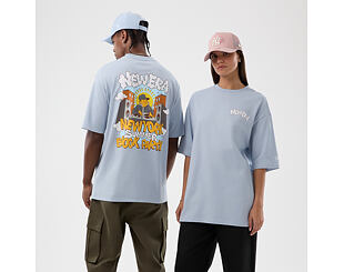 Triko New Era - Branded Block Party Graphic Oversized Tee - Sky Blue