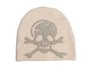 Kulich Ed Hardy - Unisex Skull Vegan Leather Applique Beanie - Black