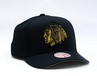 Kšiltovka Mitchell & Ness - NHL Black And Gold Pro Snapback - Chicago Blackhawks - Black