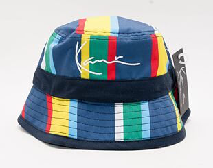 Klobouk Karl Kani Signature Reversible Stripe Bucket Hat navy/red/yellow