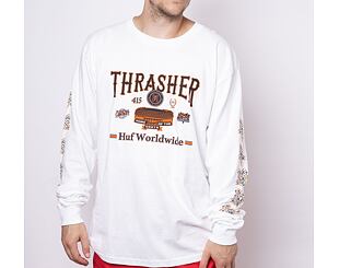 Triko s dlouhým rukávem HUF × Thrasher Monteray Longsleeve White