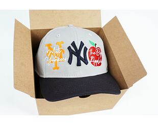 New Era × Adam Wave 9FIFTY Stretch-Snap NY Yankees × NY Mets "Art Pieces" - Grey/Orange