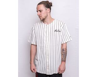 Baseballový dres New Era Pinstripe Jersey Off White / Brown