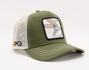 Kšiltovka Capslab Trucker - Looney Tunes - Bugs Bunny - Olive / White