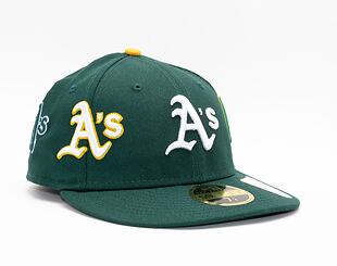 Kšiltovka New Era 59FIFTY MLB All over Logo LP Low Profile Oakland Athletics Dark Green