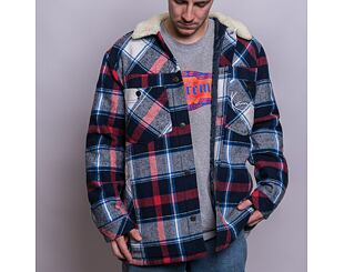 Bunda Karl Kani Chest Signature Heavy Flannel Shirt Jacket sand/black