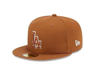 Kšiltovka New Era 59FIFTY MLB Team Outline 5 Los Angeles Dodgers Toasted Peanut / White