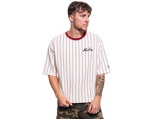 Triko New Era Pinstripe Oversized Tee Off White / Cardinal