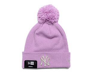 Dámský kulich New Era MLB Womens Metallic Pom Beanie New York Yankees Pastel Purple