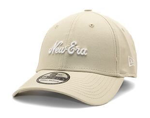 Kšiltovka New Era 39THIRTY Script  - Stone / White