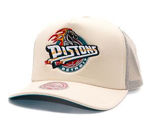 Kšiltovka Mitchell & Ness - Detroit Pistons - Evergreen Trucker Hwc - Off White
