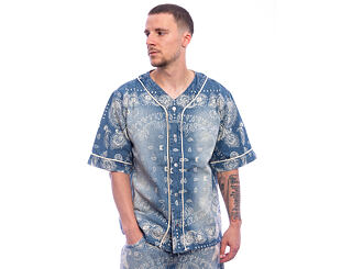 Dres - Kani Paisley Denim Baseball Shirt - Blue