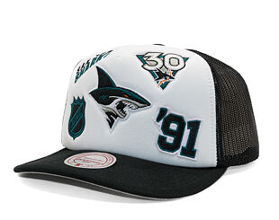Kšiltovka Mitchell & Ness - Gridlock Trucker - San Jose Sharks - White