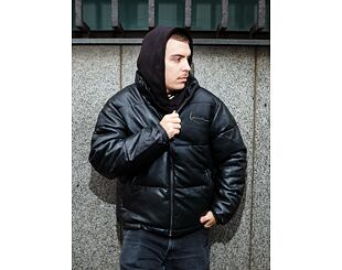 Bunda Karl Kani - Metal Signature Pu Leather Puffer Jacket - Black