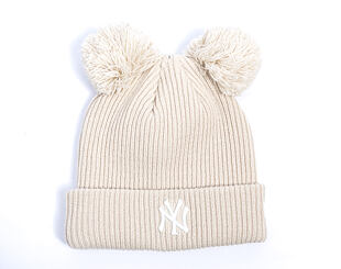 Dámský Kulich New Era - MLB Double Pom Beanie - NY Yankees - Stone