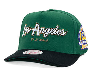 Kšiltovka Mitchell & Ness - NBA - La Script 2.0 - Los Angeles Lakers - Green/Black