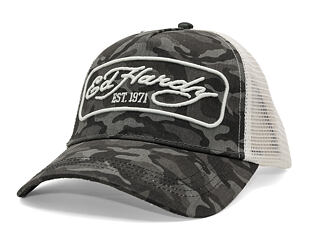 Kšiltovka Ed Hardy - 1971 Camo 5 Panel Trucker Cap